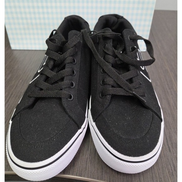 Etnies Flip Men\'s size 8.5 Black White Canvas Skate Shoes‎ NEW main image 4